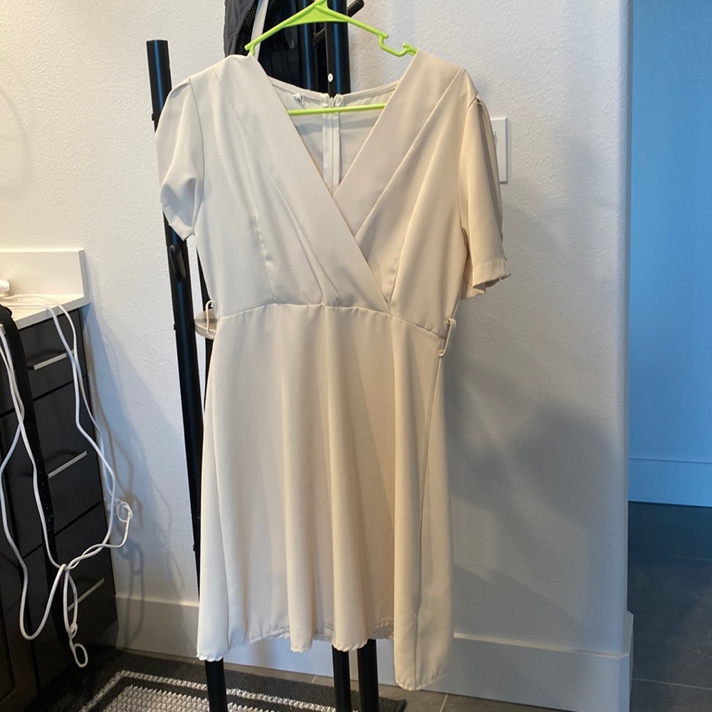 Silky beige dress